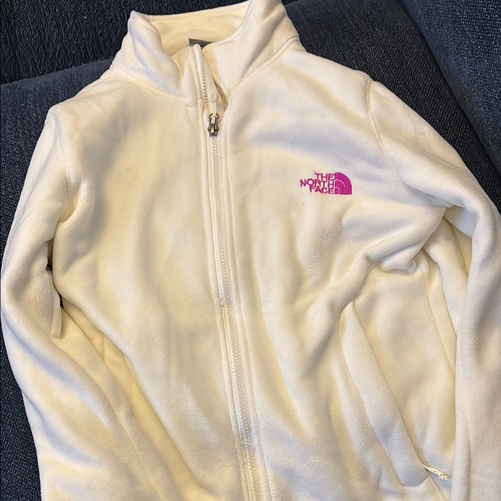 The North Face White Denali Jacket Cozy and Stylish